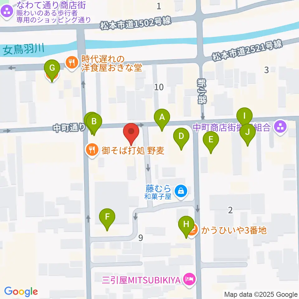 音楽社周辺のカフェ一覧地図