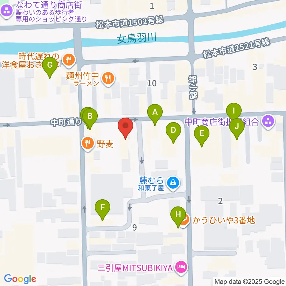 音楽社周辺のカフェ一覧地図
