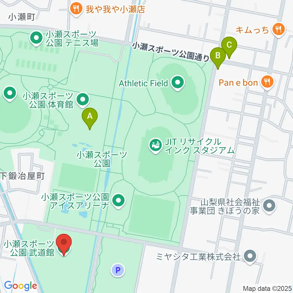 小瀬スポーツ公園武道館周辺のカフェ一覧地図