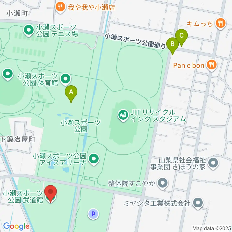 小瀬スポーツ公園武道館周辺のカフェ一覧地図