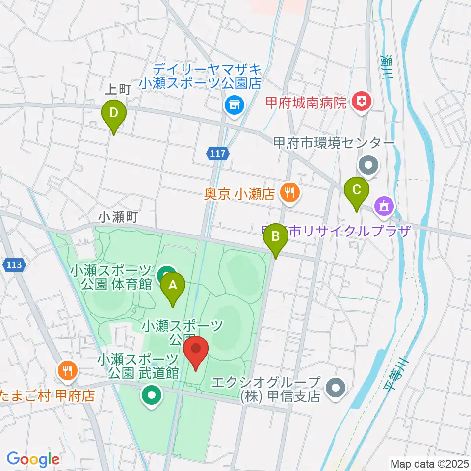 小瀬スポーツ公園アイスアリーナ周辺のカフェ一覧地図
