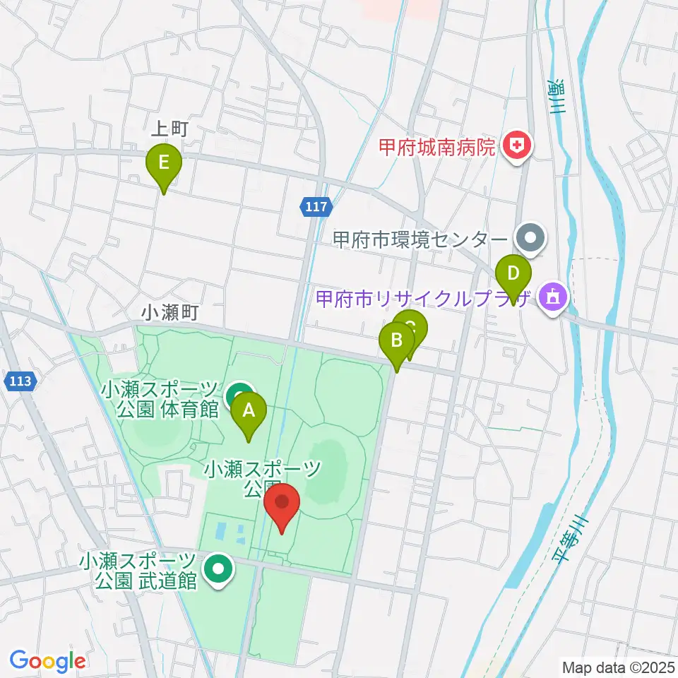 小瀬スポーツ公園アイスアリーナ周辺のカフェ一覧地図