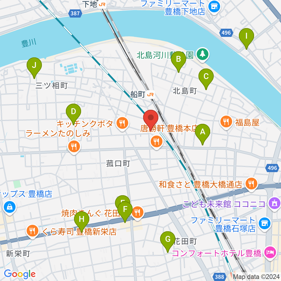 ファーストミュージック周辺のカフェ一覧地図