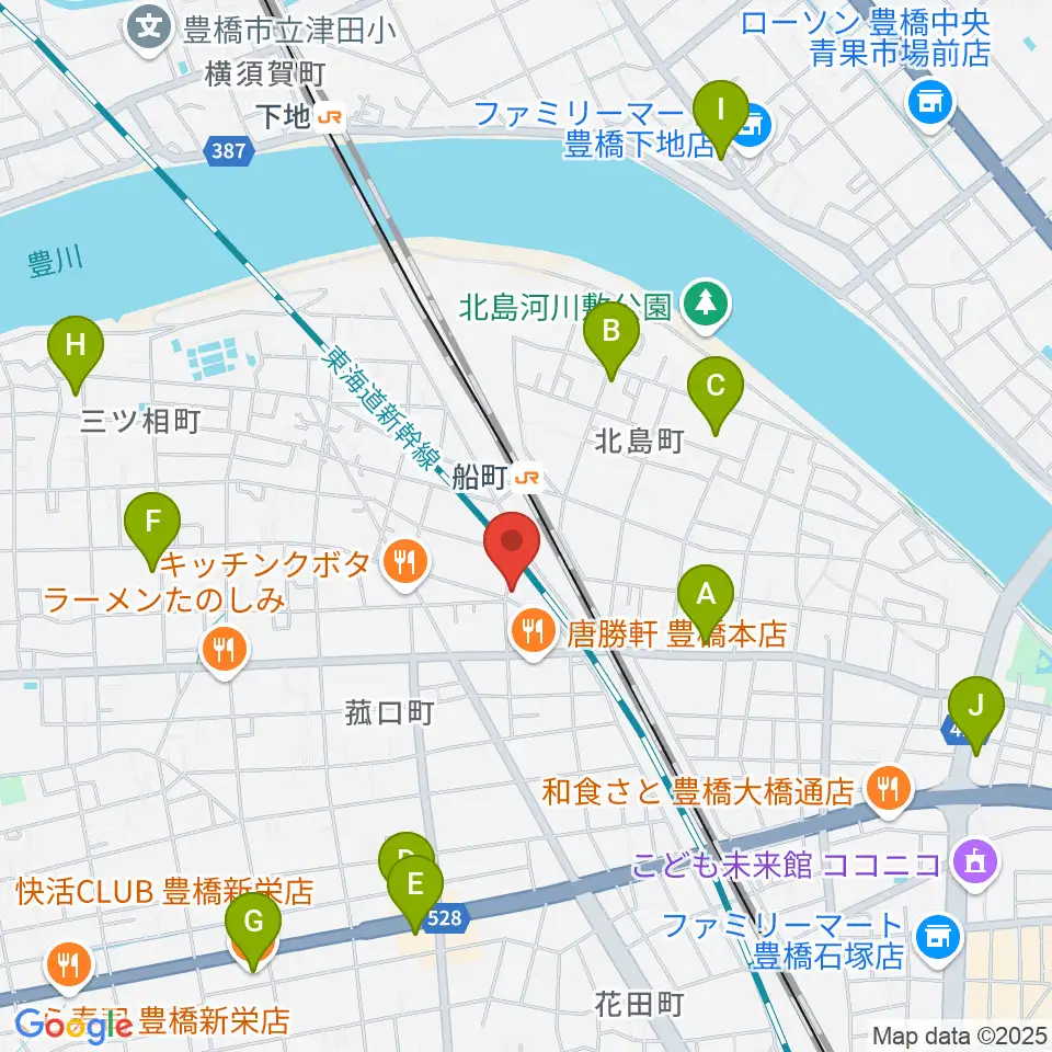 ファーストミュージック周辺のカフェ一覧地図