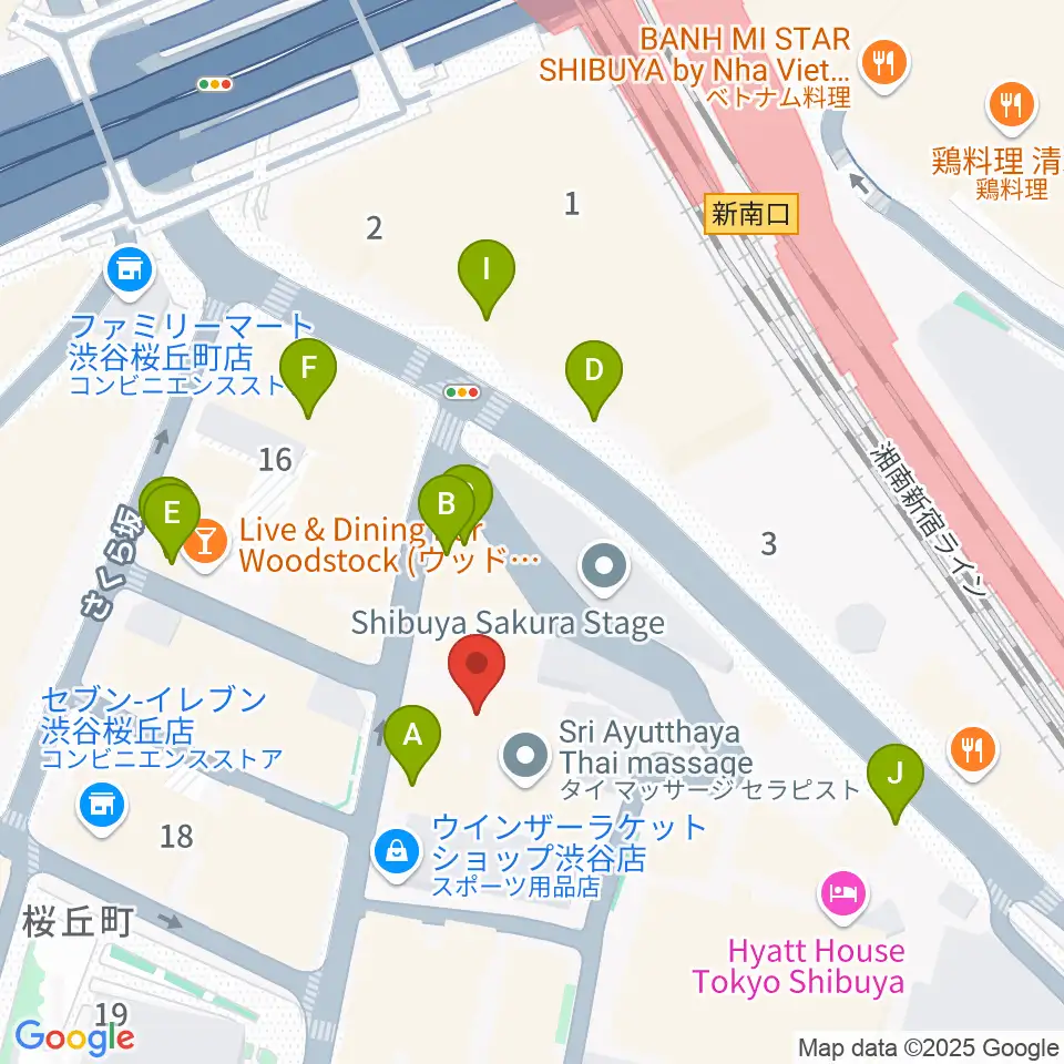 渋谷ホール&スタジオ周辺のカフェ一覧地図