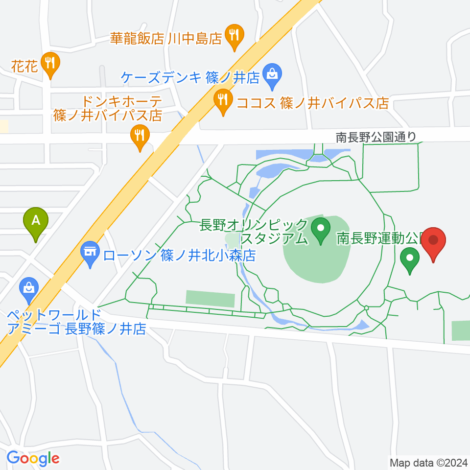 南長野運動公園体育館周辺のカフェ一覧地図