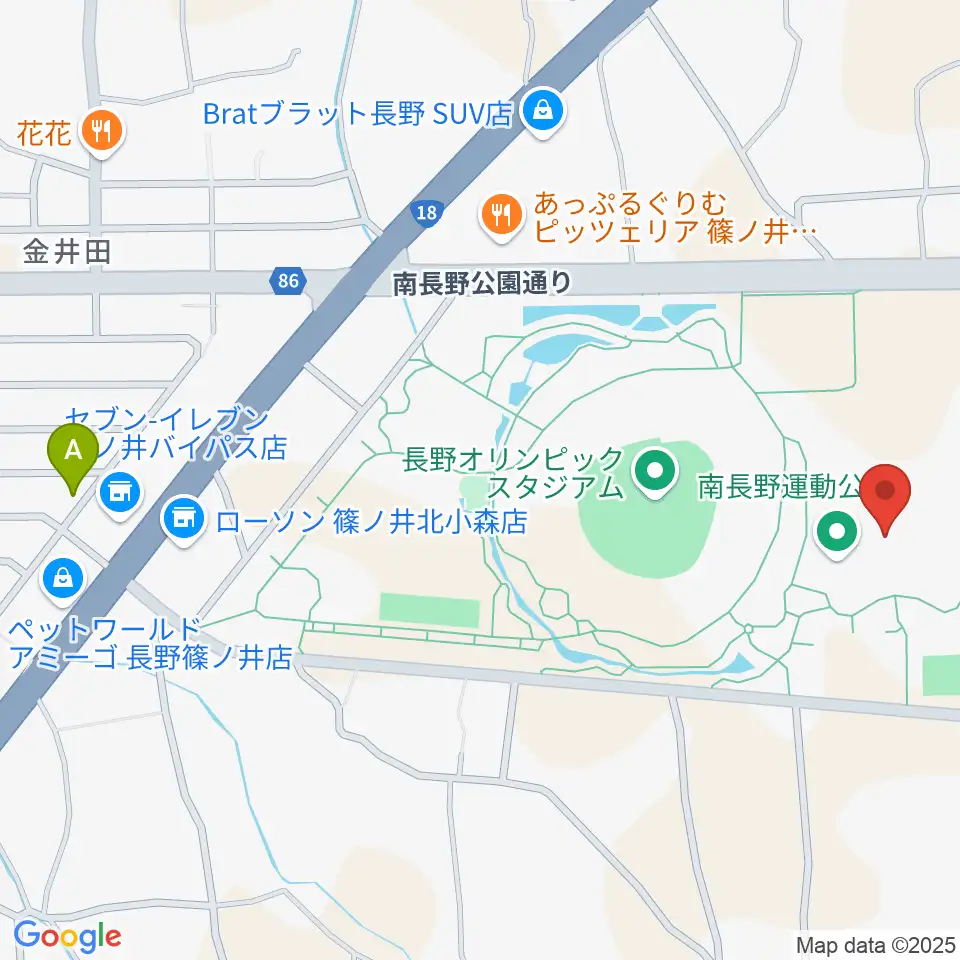 南長野運動公園体育館周辺のカフェ一覧地図