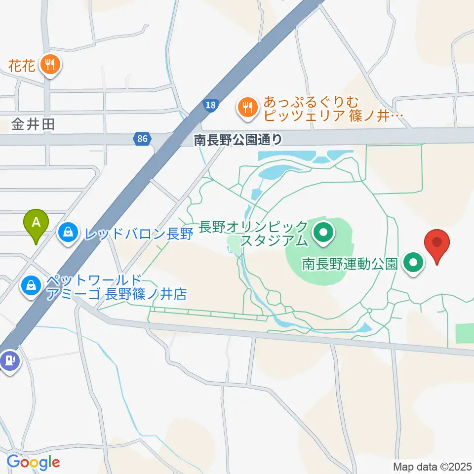 南長野運動公園体育館周辺のカフェ一覧地図