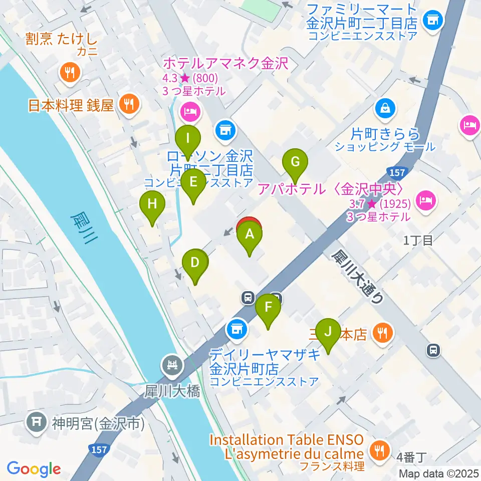 片町ash周辺のカフェ一覧地図
