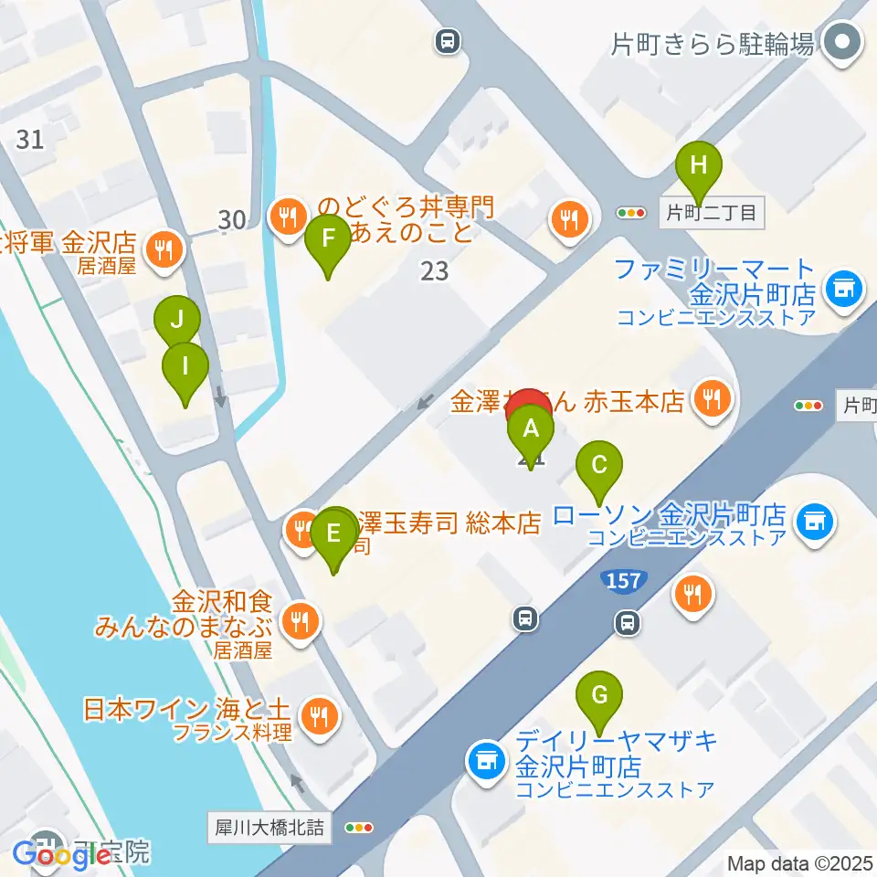 片町ash周辺のカフェ一覧地図