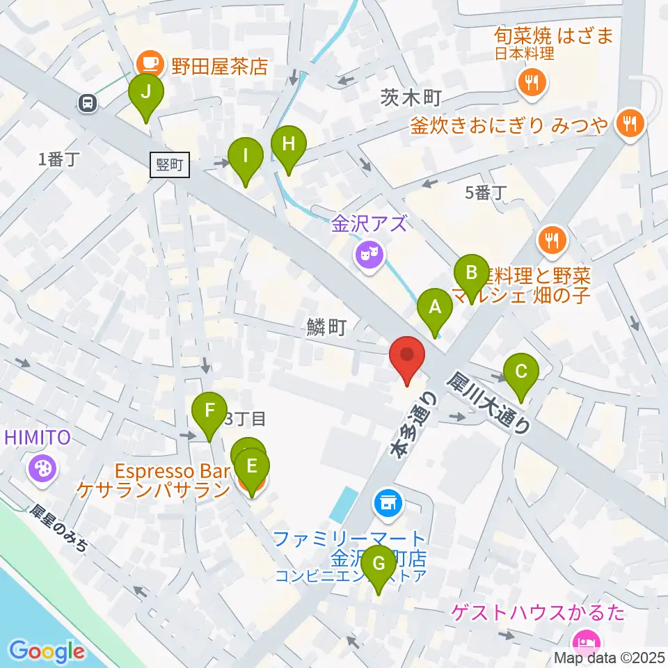 エスタシオレコーズ周辺のカフェ一覧地図