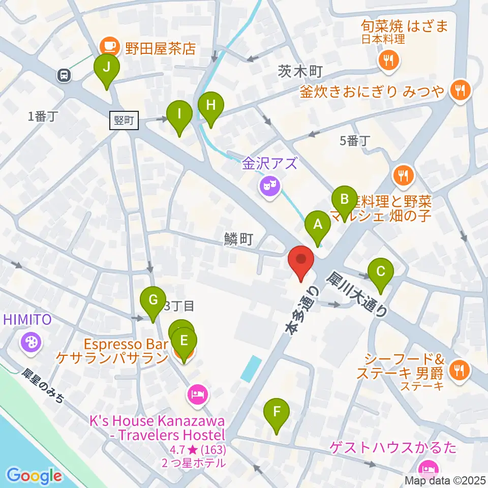 エスタシオレコーズ周辺のカフェ一覧地図
