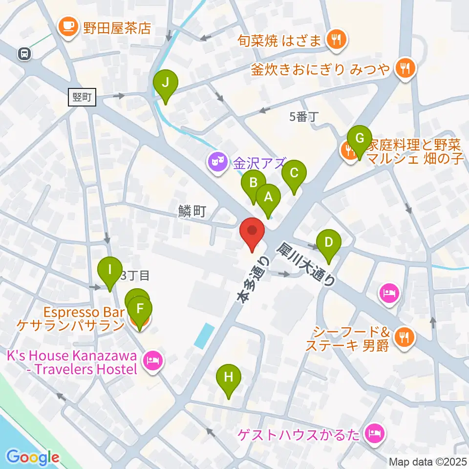 エスタシオレコーズ周辺のカフェ一覧地図