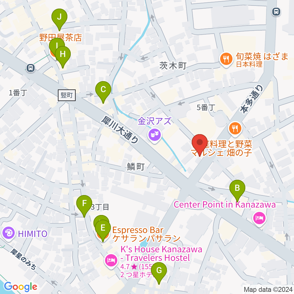 道草カフェ・アルプ周辺のカフェ一覧地図