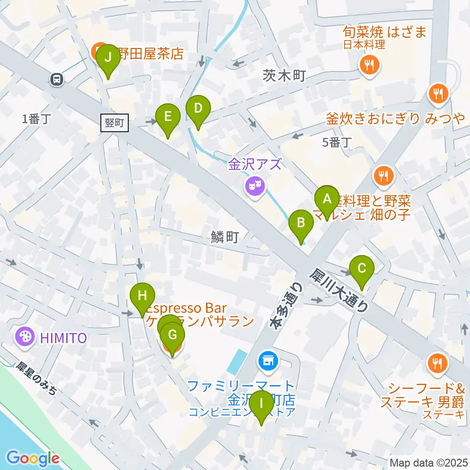 道草カフェ・アルプ周辺のカフェ一覧地図