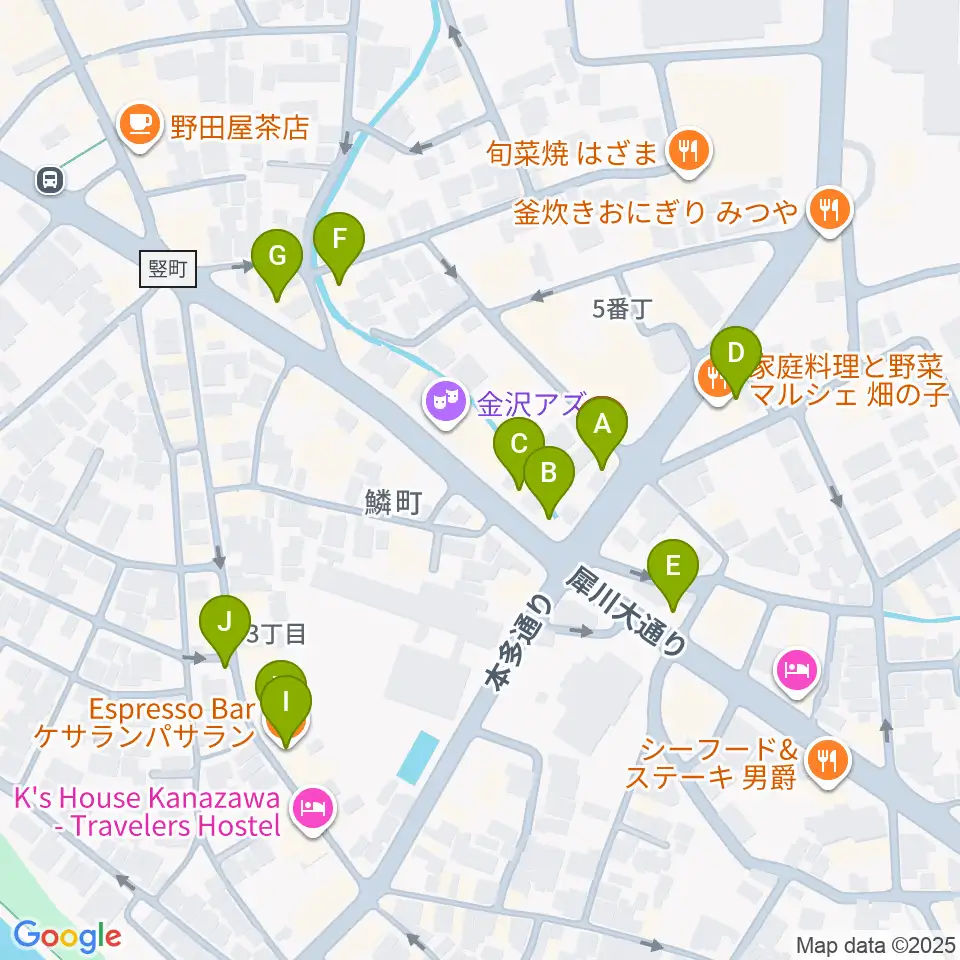 道草カフェ・アルプ周辺のカフェ一覧地図