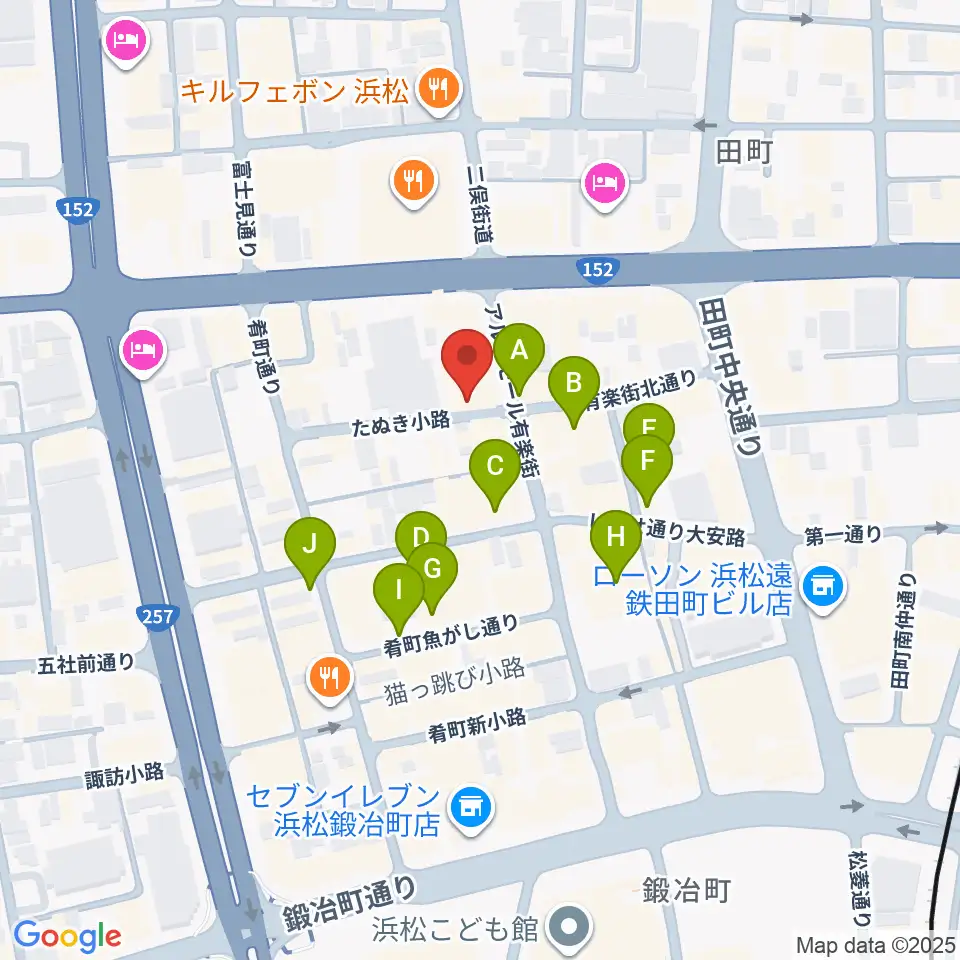 浜松シネマイーラ周辺のカフェ一覧地図