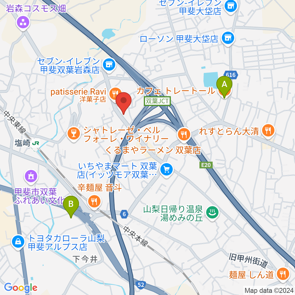 iB MUSIC STUDIO周辺のカフェ一覧地図