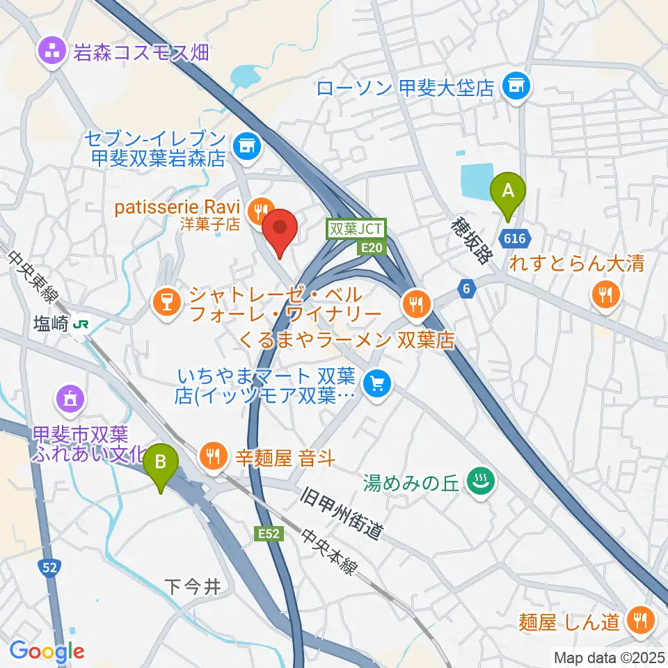 iB MUSIC STUDIO周辺のカフェ一覧地図