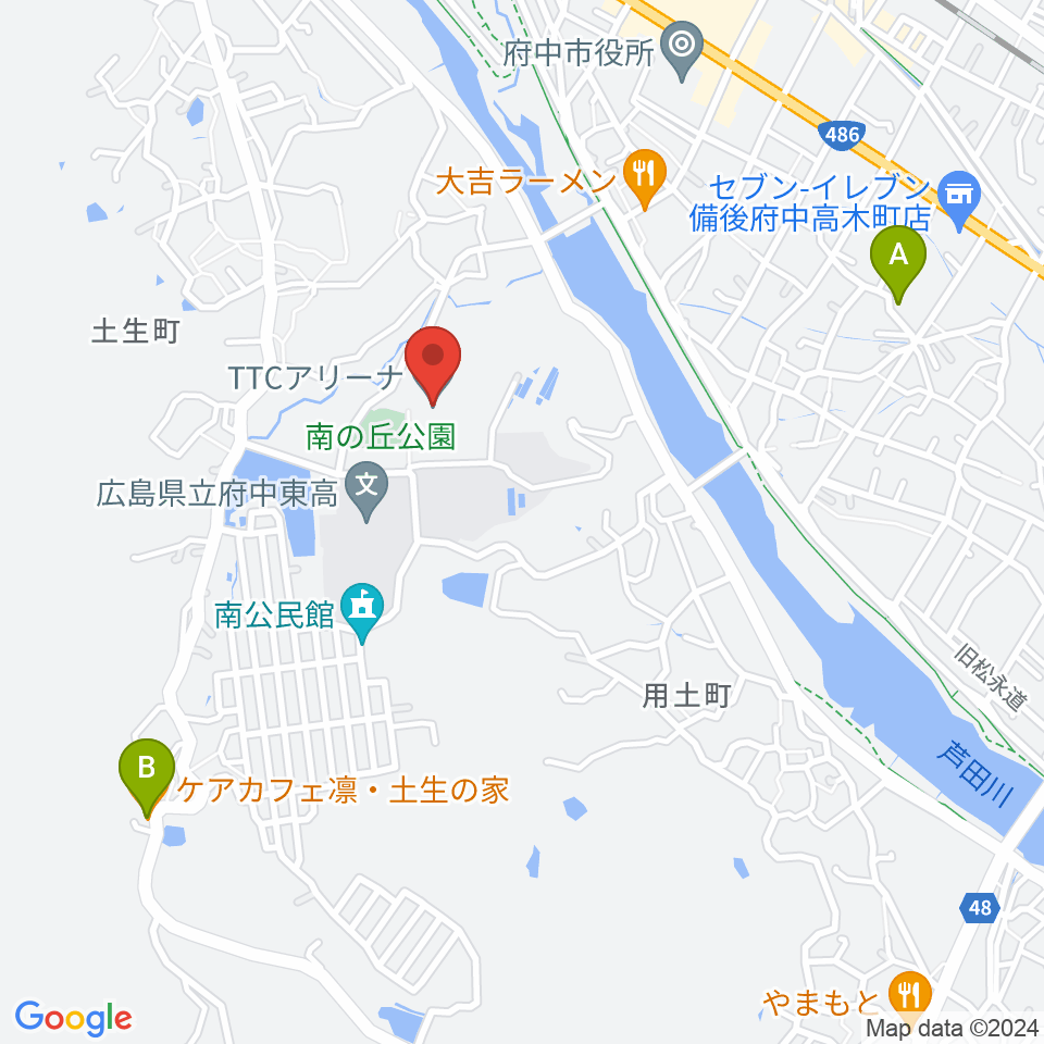 TTCアリーナ周辺のカフェ一覧地図