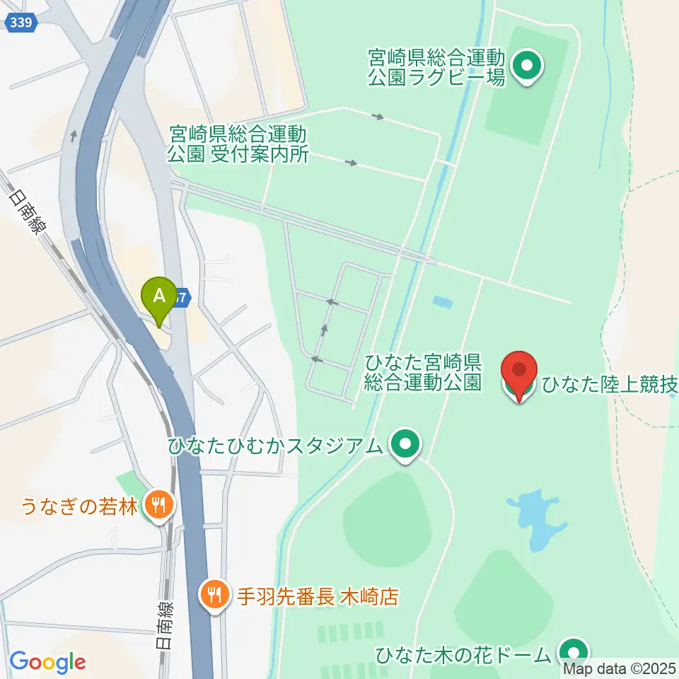 ひなた陸上競技場周辺のカフェ一覧地図