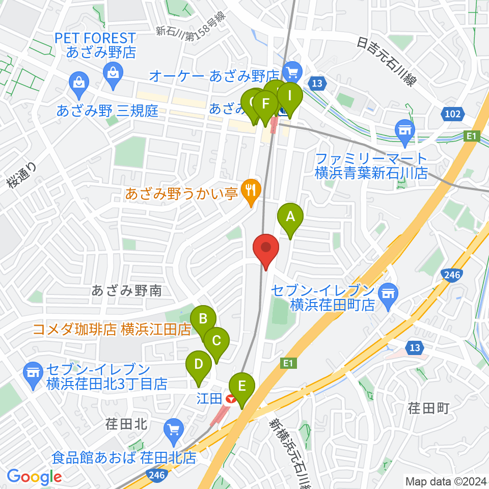 sound studio U-Be周辺のカフェ一覧地図