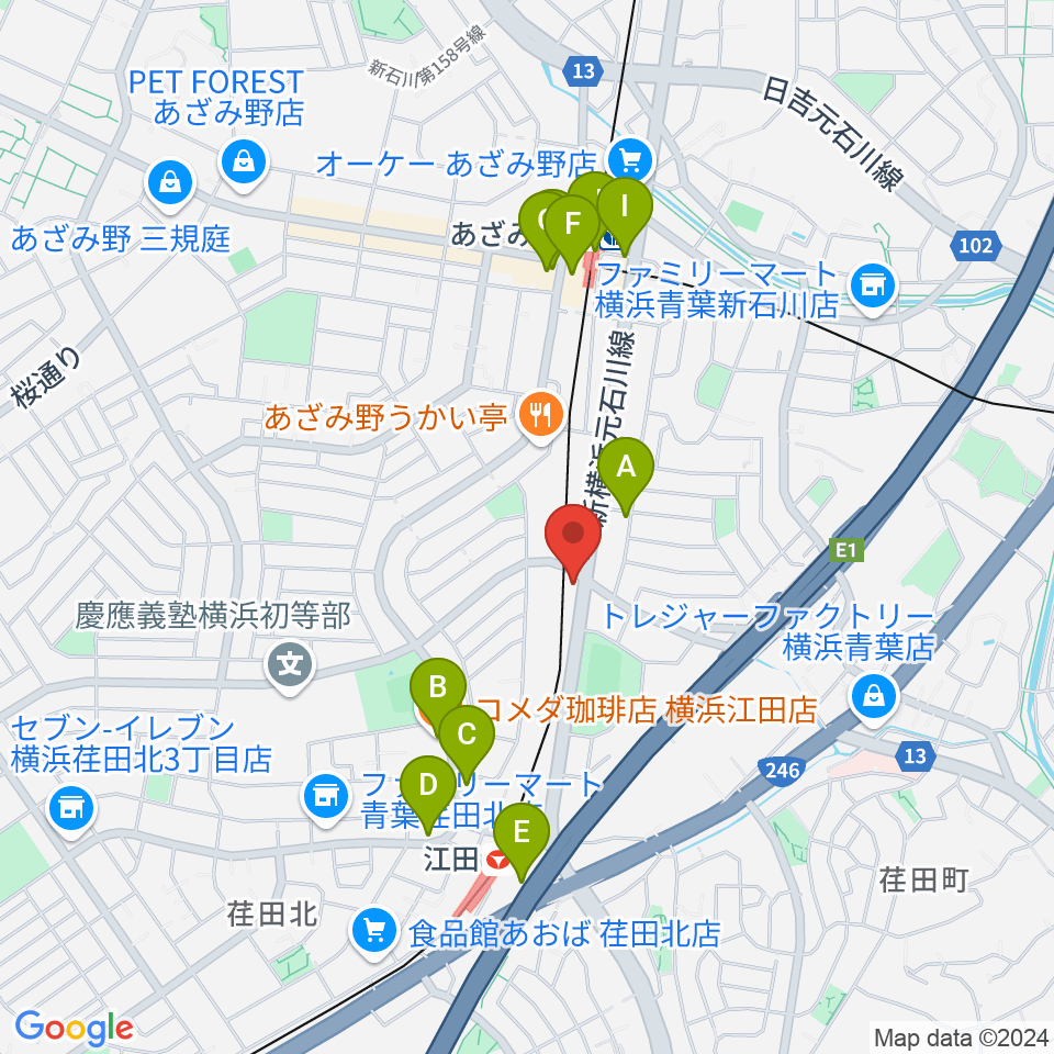 sound studio U-Be周辺のカフェ一覧地図