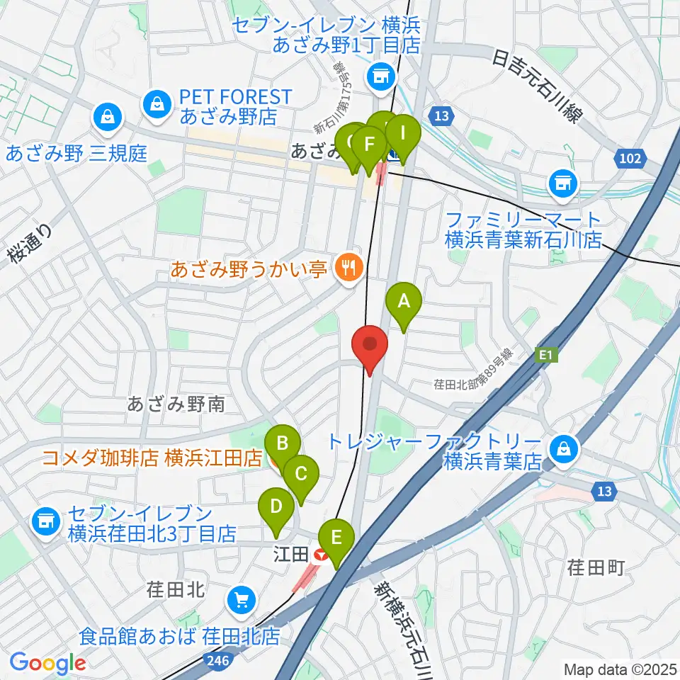 sound studio U-Be周辺のカフェ一覧地図