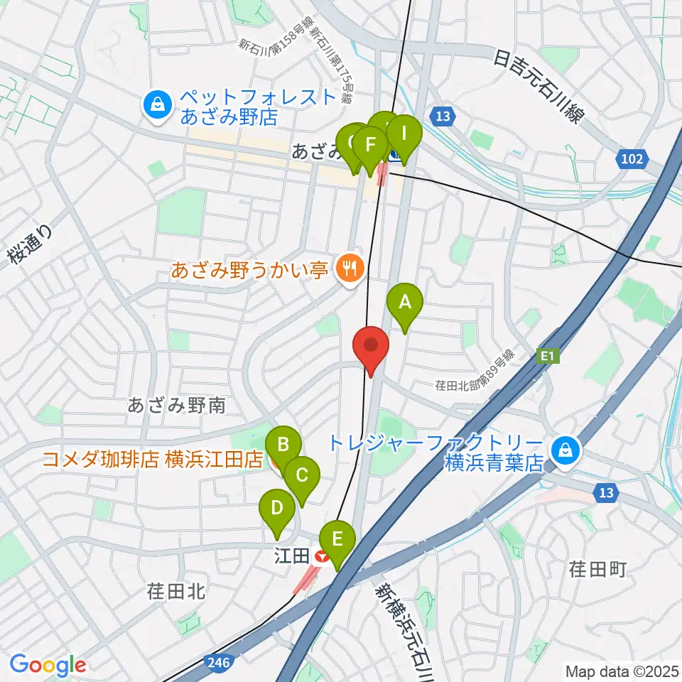 sound studio U-Be周辺のカフェ一覧地図