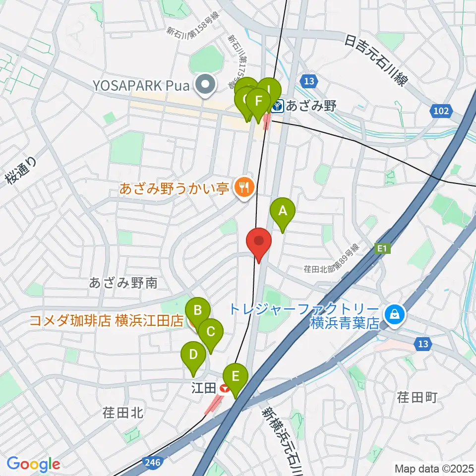 sound studio U-Be周辺のカフェ一覧地図