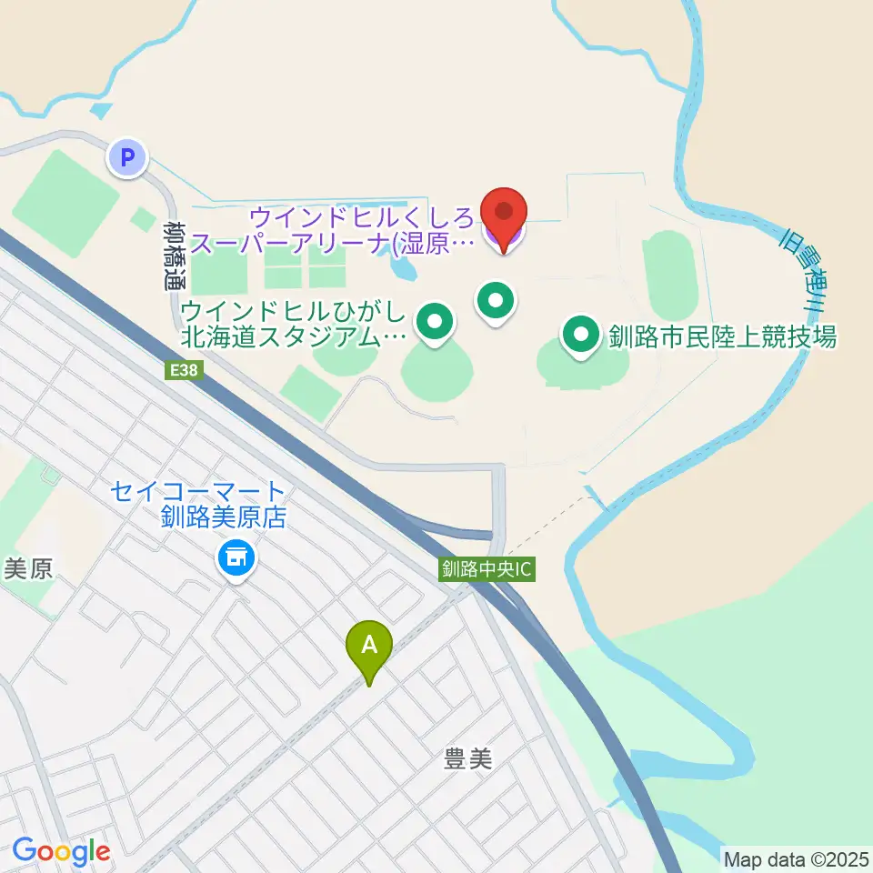 ウインドヒルくしろスーパーアリーナ周辺のカフェ一覧地図