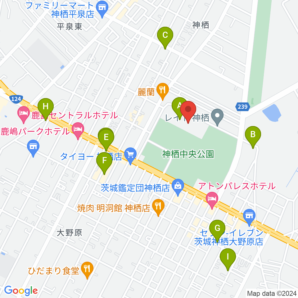 かみす防災アリーナ周辺のカフェ一覧地図