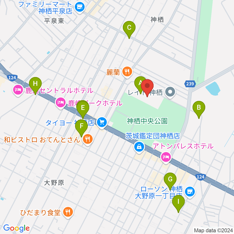 かみす防災アリーナ周辺のカフェ一覧地図