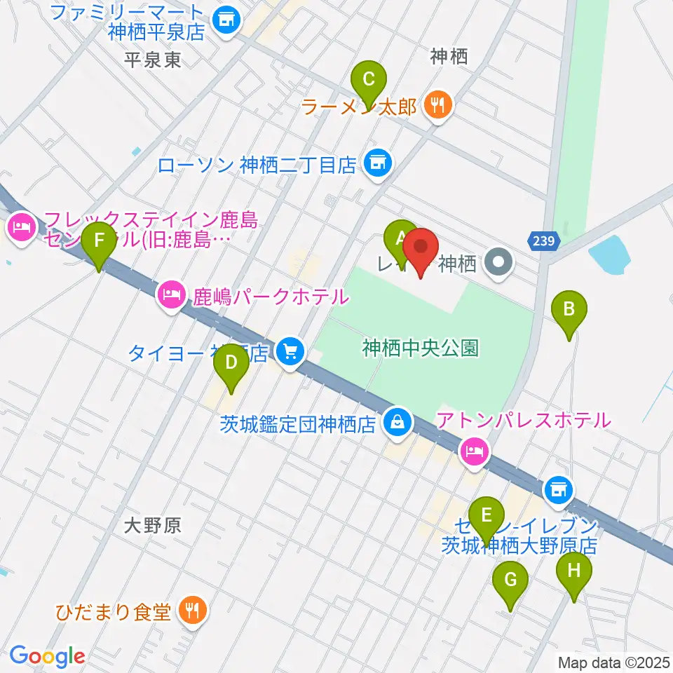 かみす防災アリーナ周辺のカフェ一覧地図