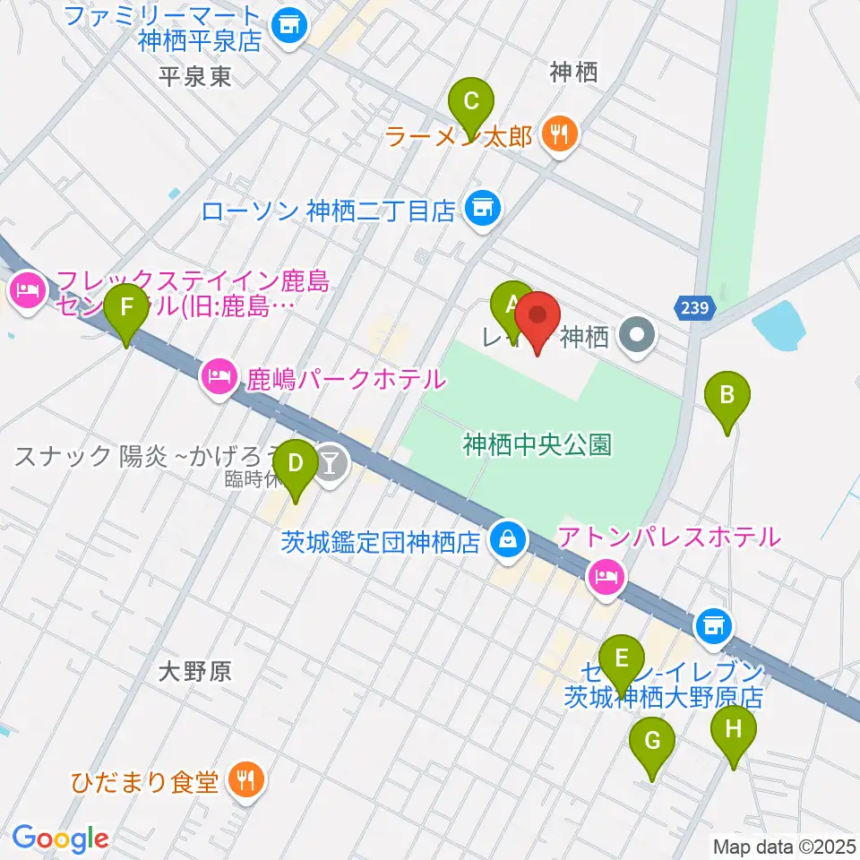 かみす防災アリーナ周辺のカフェ一覧地図