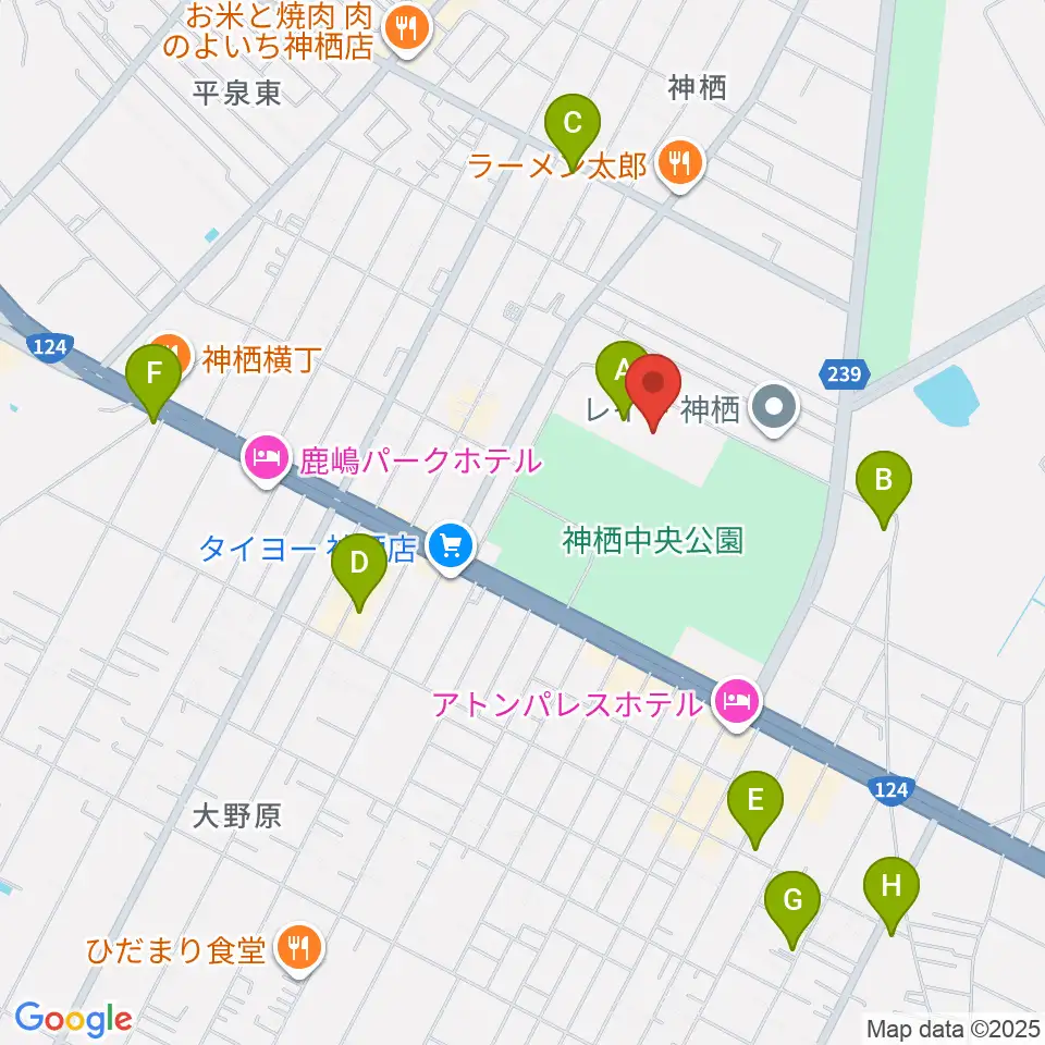 かみす防災アリーナ周辺のカフェ一覧地図