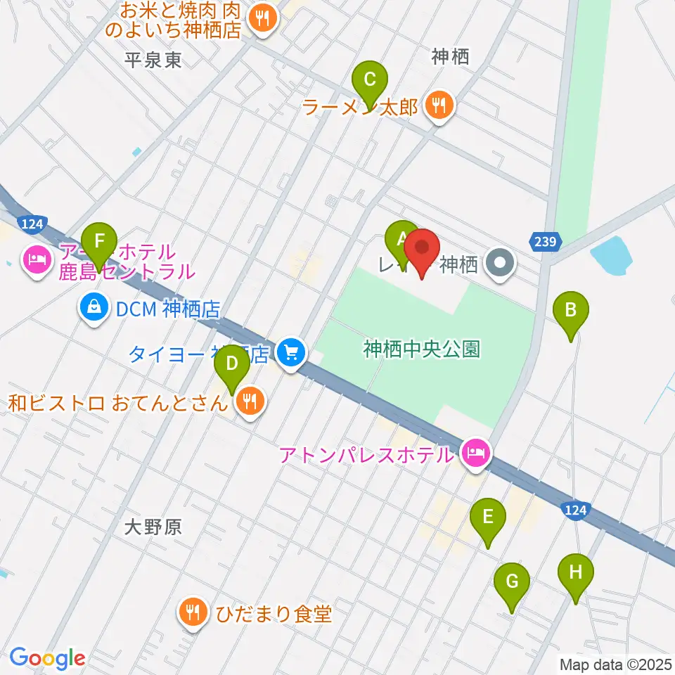 かみす防災アリーナ周辺のカフェ一覧地図