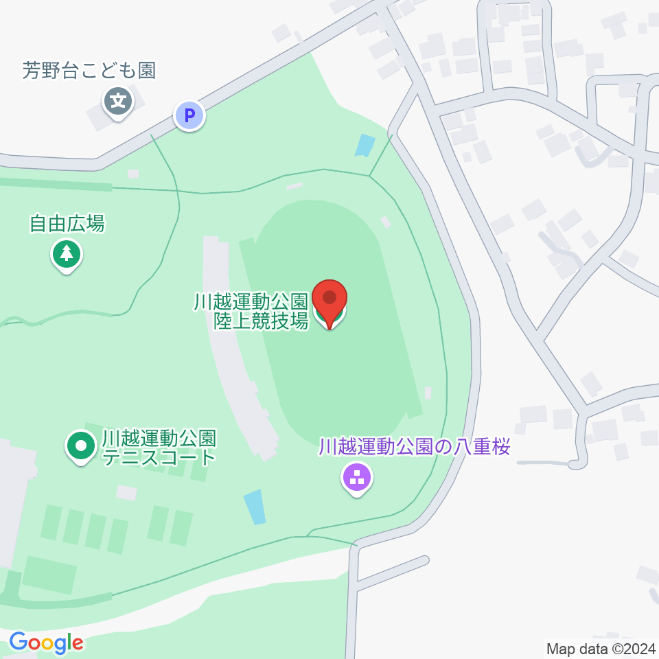 川越運動公園陸上競技場周辺のカフェ一覧地図