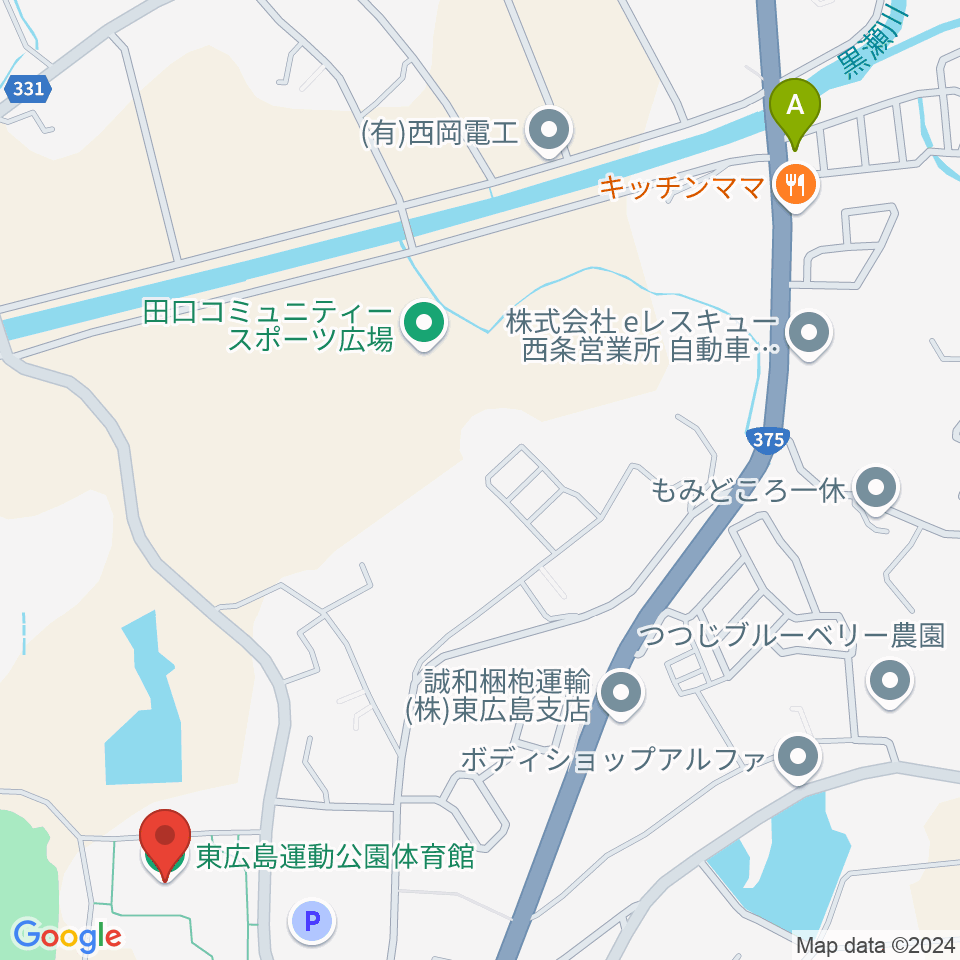 東広島運動公園体育館周辺のカフェ一覧地図