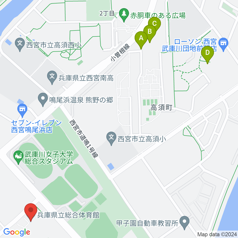 ライフパートナーアリーナ周辺のカフェ一覧地図