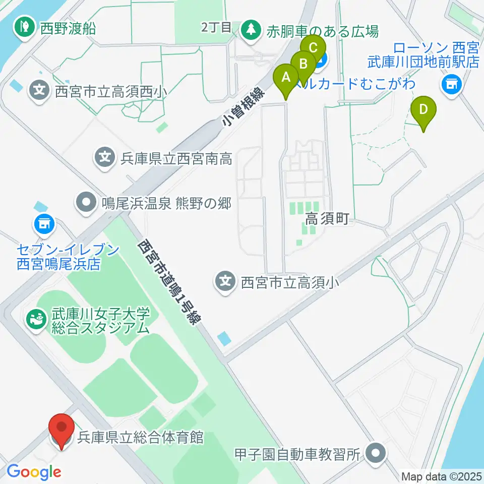 ライフパートナーアリーナ周辺のカフェ一覧地図