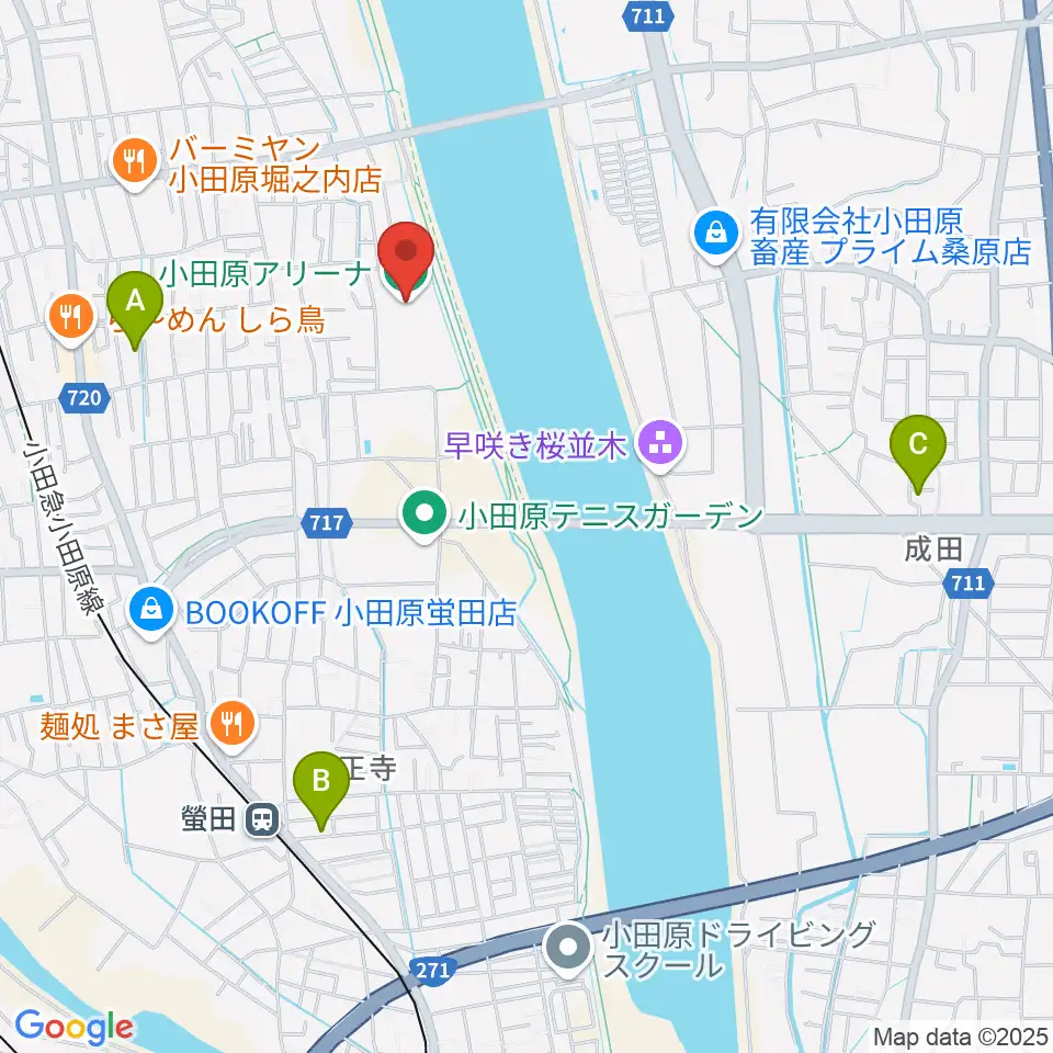 小田原アリーナ周辺のカフェ一覧地図