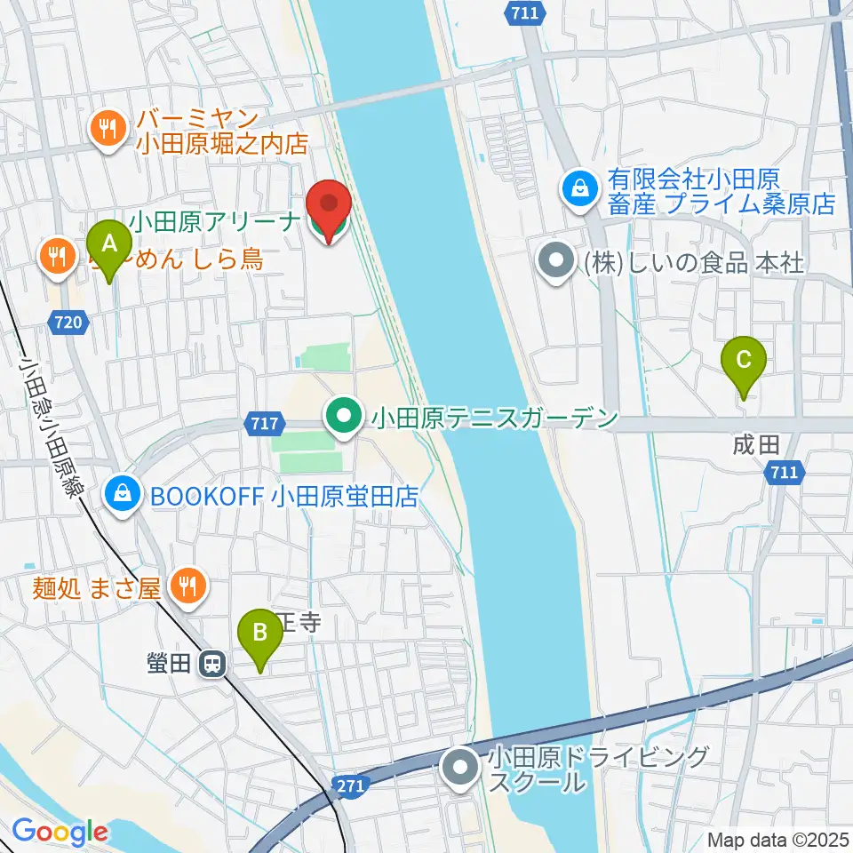 小田原アリーナ周辺のカフェ一覧地図