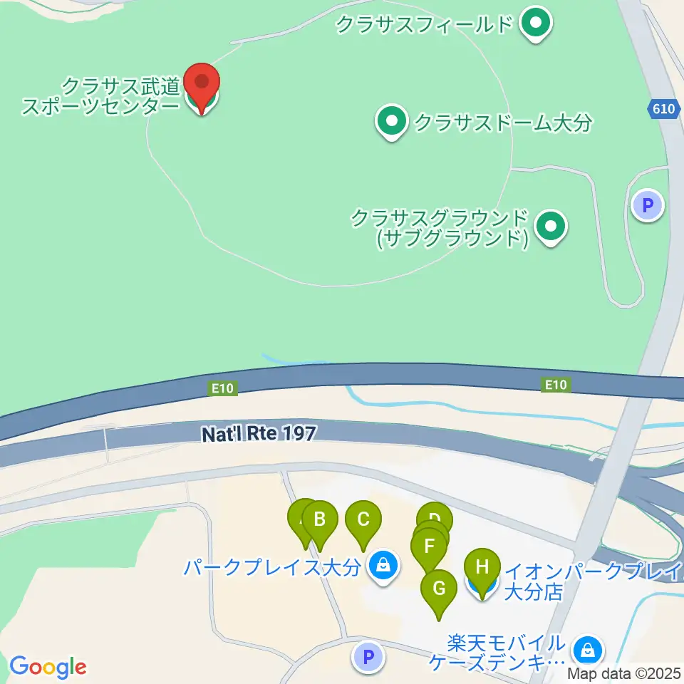 クラサス武道スポーツセンター周辺のカフェ一覧地図