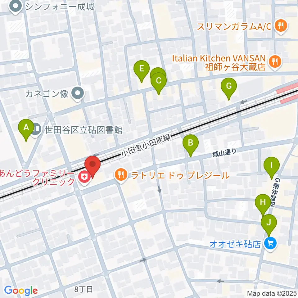 アブリールスタジオ周辺のカフェ一覧地図