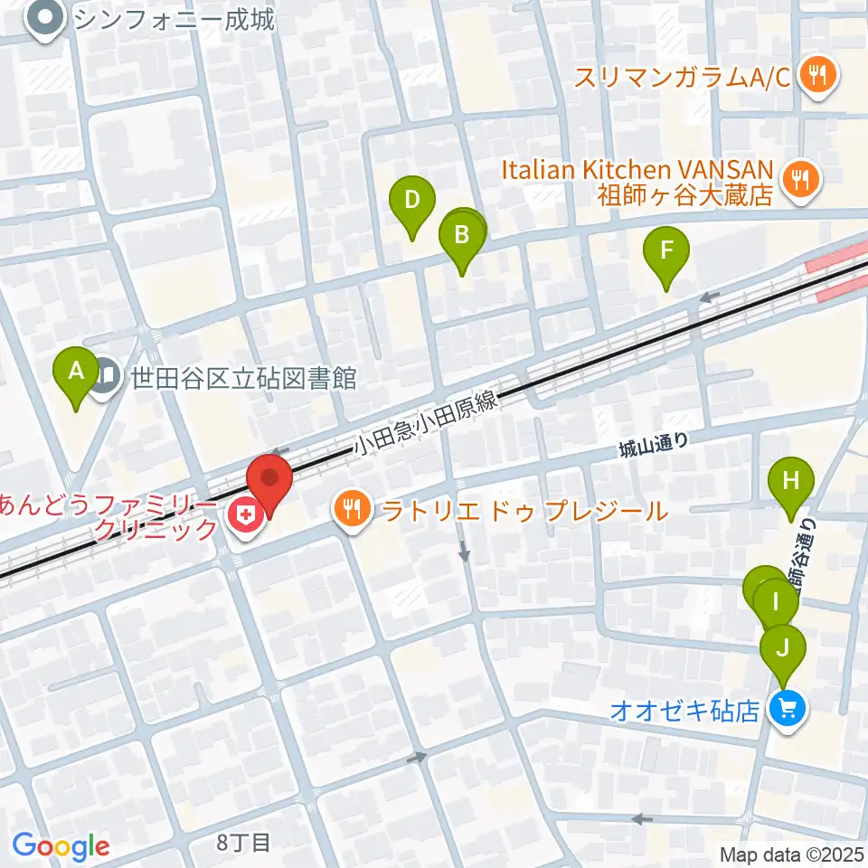アブリールスタジオ周辺のカフェ一覧地図