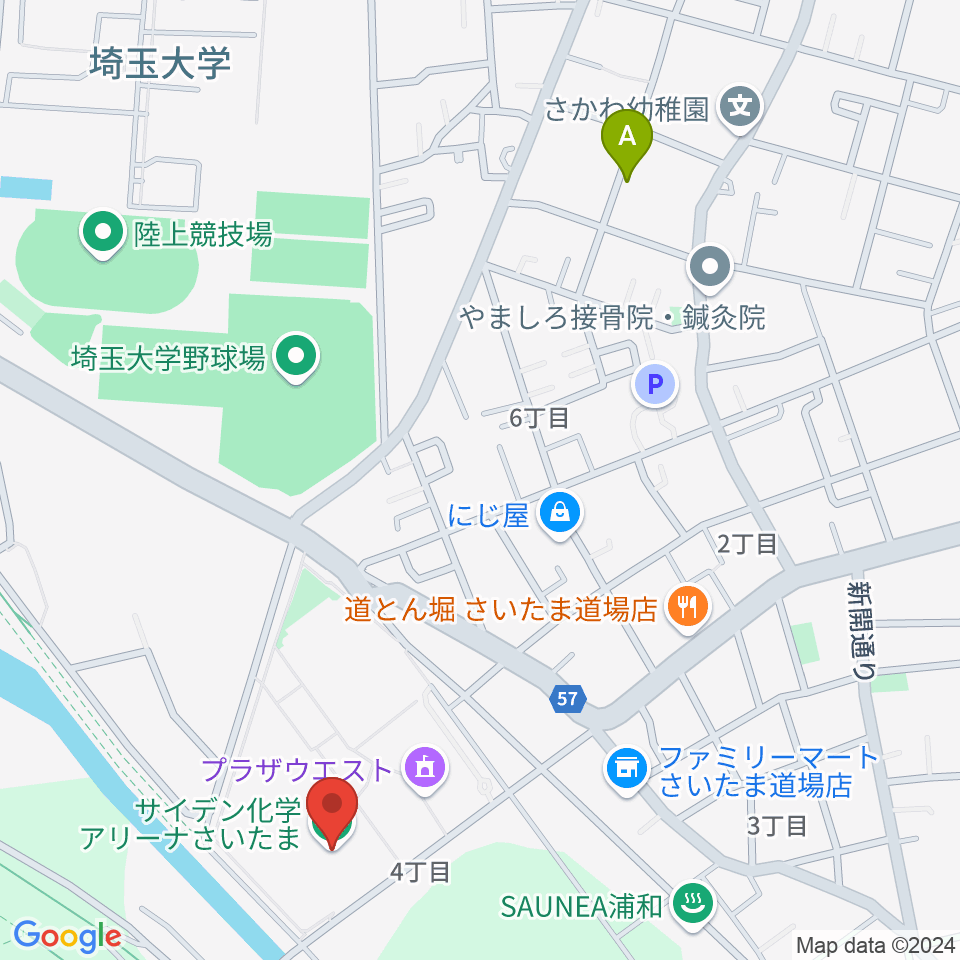 サイデン化学アリーナさいたま周辺のカフェ一覧地図