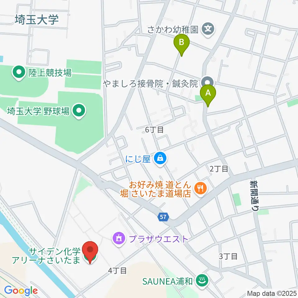 サイデン化学アリーナさいたま周辺のカフェ一覧地図