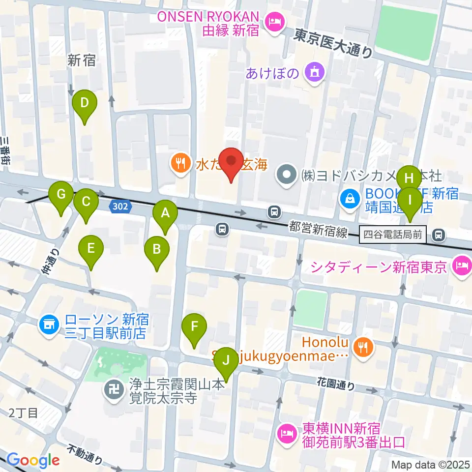 新宿アットシアター周辺のカフェ一覧地図
