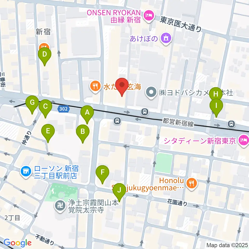 新宿アットシアター周辺のカフェ一覧地図